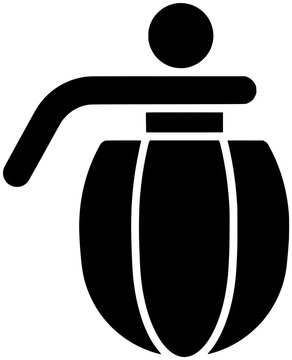 black grenade icon with arm raised clip art preview