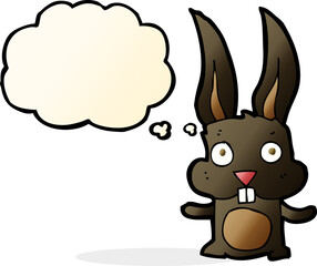 cartoon rabbit with thought bubble