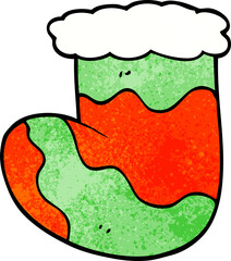 cartoon doodle christmas stocking