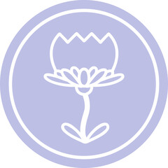 lotus flower circular icon symbol