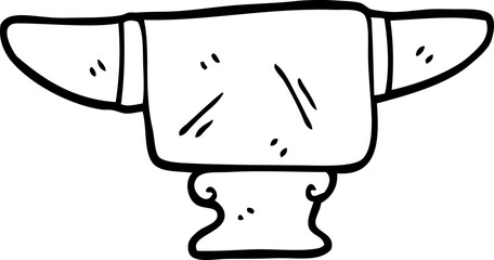 line drawing cartoon heavy old anvil