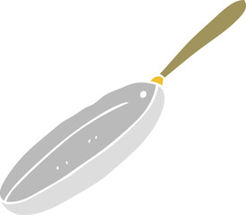 flat color illustration of frying pan