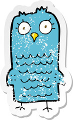 retro distressed sticker of a cartoon bird