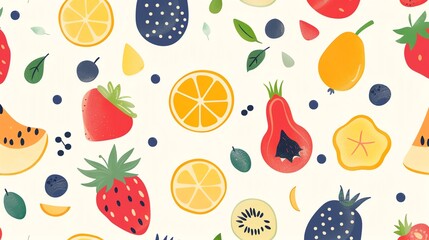  Fresh fruit background illustration