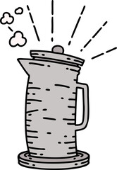 illustration of a traditional tattoo style coffee jug