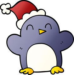 cartoon doodle christmas penguin