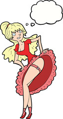 cartoon flamenco dancer with thought bubble