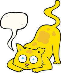 freehand drawn speech bubble cartoon cat