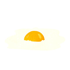 freehand retro cartoon fried egg