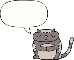 cute cartoon cat with speech bubble