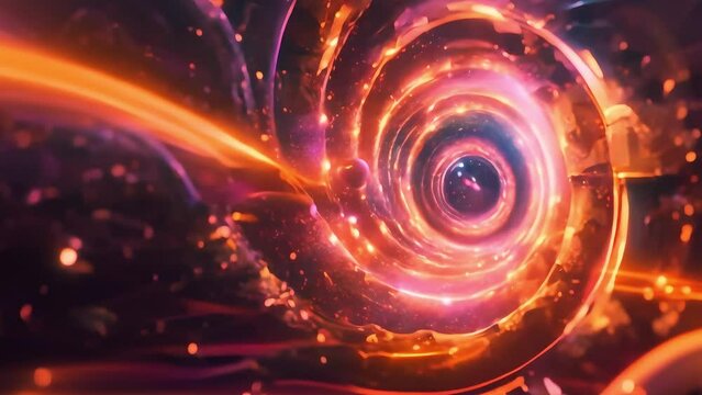 Abstract fractal background with circles animation