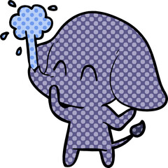 cute cartoon elephant spouting water - 775975721