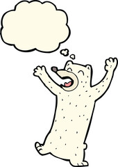 cartoon polar bear with thought bubble - 775975738
