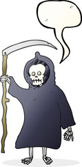 freehand drawn speech bubble cartoon spooky death figure - 775975773