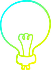 cold gradient line drawing of a cartoon light bulb - 775975920
