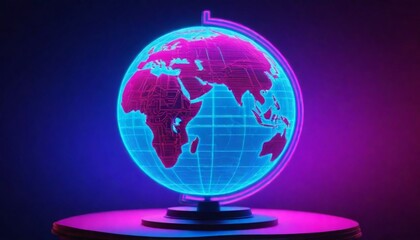 Cyberpunk A Globe Icon Representing The Internet O (8)