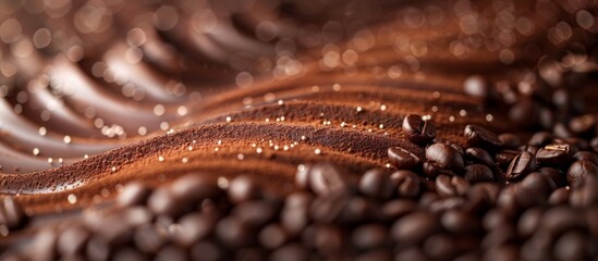 A pile of coffee beans covered in water droplets