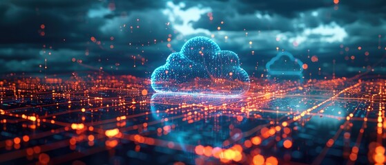 A colorful image of a cloud with many different icons and symbols by AI generated image