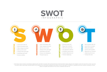 Vector simple SWOT illustration template with big letters