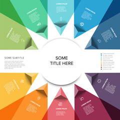 Vector multipurpose Infographic template with ten triangle arrows elements