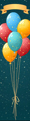 free space on the upper corner for title banner with a colorful balloons