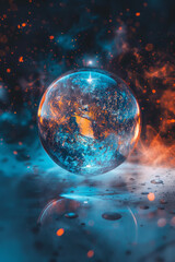 Obraz na płótnie Canvas An isolated magical orb contains the universe