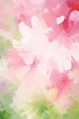Fototapeta na wymiar Beautiful abstract pink and green impressionistic flora