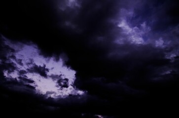 Low-angle shot of purple cloudy sky during the night.