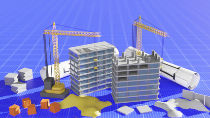 building skyscrapers in the city