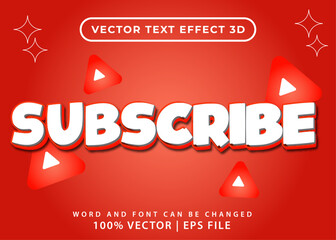 Editable 3D text effect - subscribe 3D text effect template