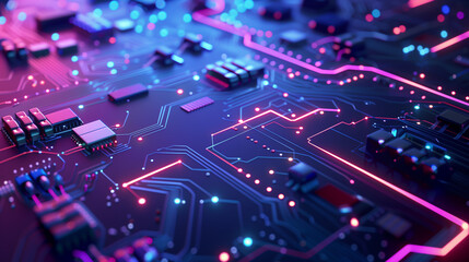 Fototapeta premium advanced technology motherboard circuits 