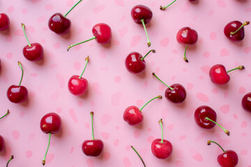Geometric pattern of cherries for background