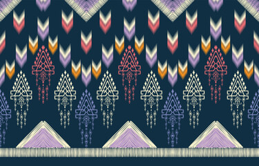 Thai pattern figure tribal Thai geometric ethnic oriental pattern traditional on background.Aztec style,embroidery,abstract,vector illustration.design for texture,fabric,clothing,wrapping,carpet.