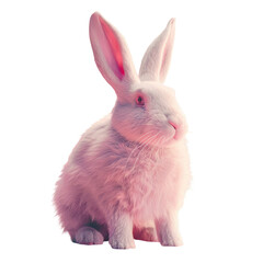 Obraz premium A white rabbit on a transparent background