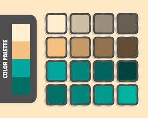 Blanchedalmond burlywood darkcyan teal color palette, colour matching, rgb colors, harmonious colours catalog