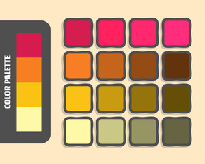 Crimson darkorange gold palegoldenrod color palette, colour matching, rgb colors, harmonious colours catalog