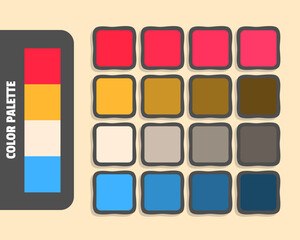 Crimson goldenrod papayawhip dodgerblue color palette, colour matching, rgb colors, harmonious colours catalog