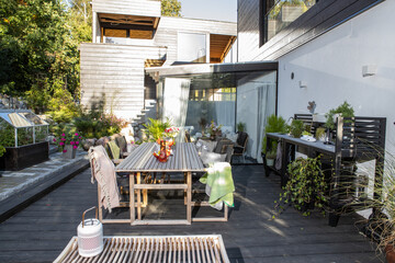 Scandinavian house traditionally decorated