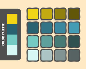 Gold darkslategray mediumaquamarine lightcyan color palette, colour matching, rgb colors, harmonious colours catalog