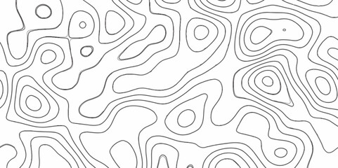 Modern Abstract Topographic map background with wave lines. Topographic map in contour black line on isolated white background. Vector illustration. paper texture Imitation of a geographical map shade