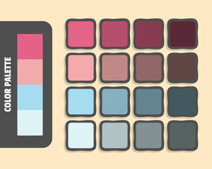 Palevioletred lightpink lightblue lightcyan color palette, colour matching, rgb colors, harmonious colours catalog