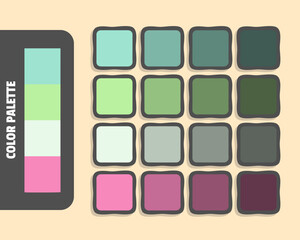 Powderblue palegreen honeydew hotpink color palette, colour matching, rgb colors, harmonious colours catalog