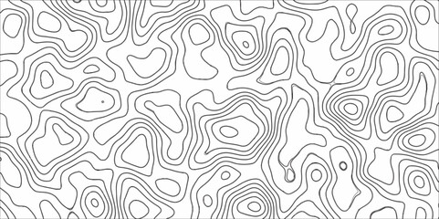 Modern Abstract Topographic map background with wave lines. Topographic map in contour black line on isolated white background. Vector illustration. paper texture Imitation of a geographical map shade