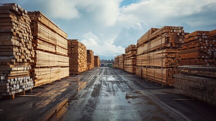 Industrial drying and storage of lumber.