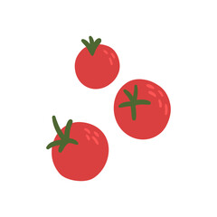 Red tomatoes. Vector flat illustration.