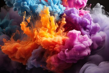 Obraz premium Abstract Colorful Burst Smoke Image Generated By AI