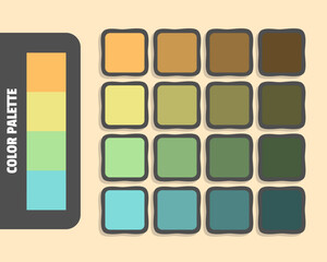 Sandybrown khaki palegreen skyblue color palette, colour matching, rgb colors, harmonious colours catalog