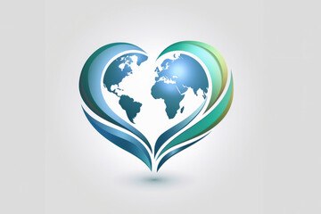 Stylized Earth heart icon with a modern, clean design, hinting at universal healthcare.