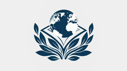 Stylized laurel leaves cradle the Earth, symbolizing a commitment to global health