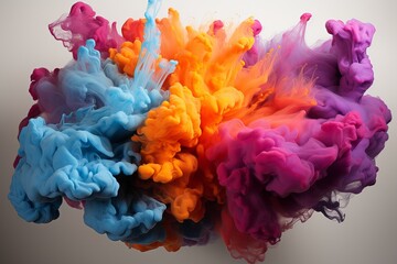 Obraz premium Abstract Colorful Burst Smoke Image Generated By AI